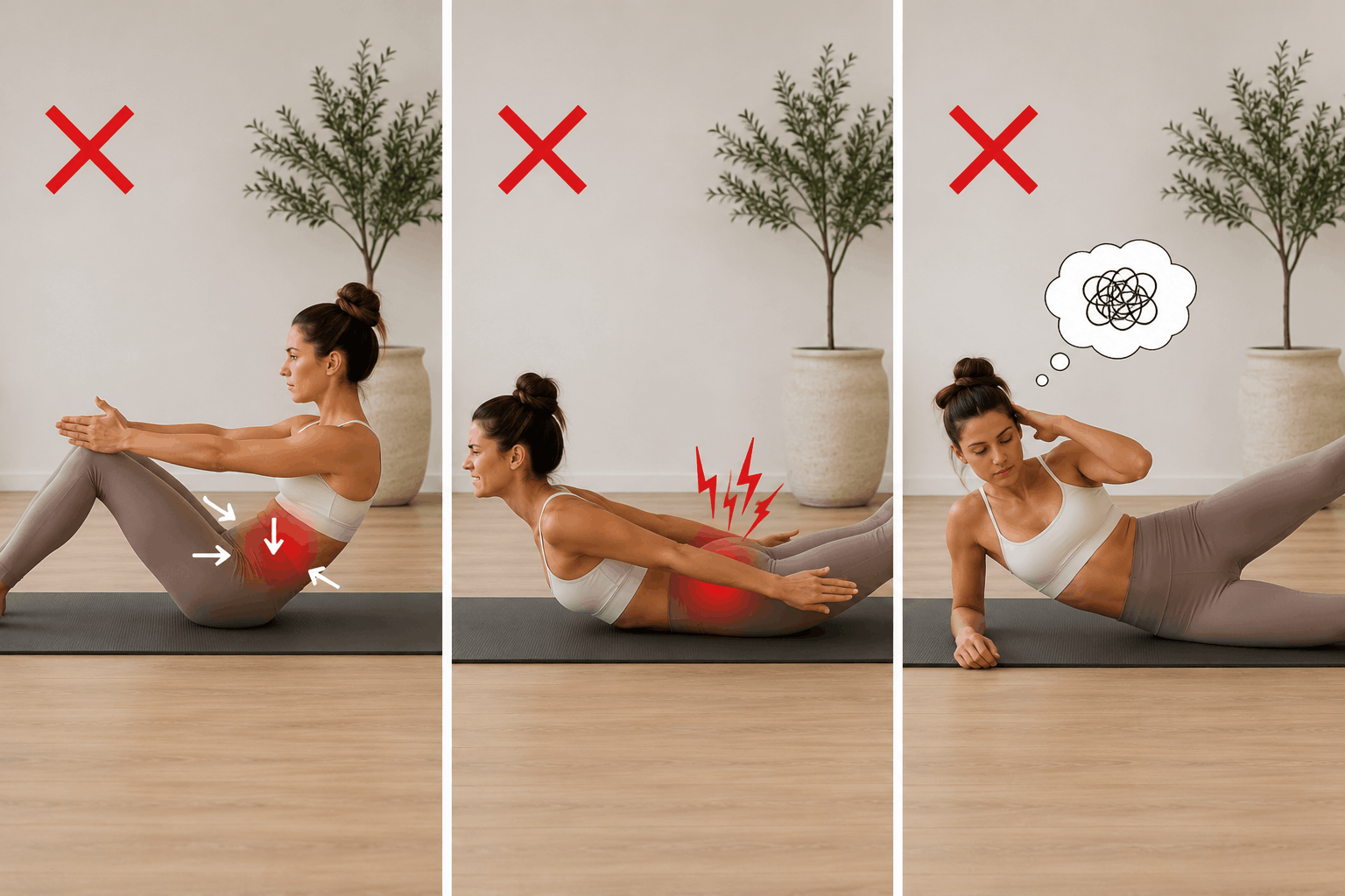 Fehler während Pilates 