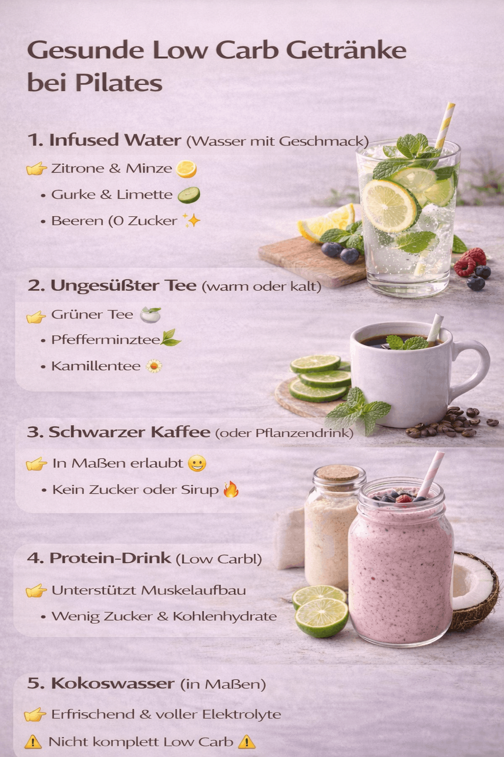 Gesunde Low Carb Getränke