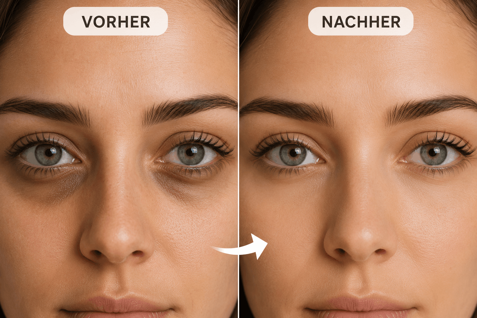 Augenringe vorher- nachher 