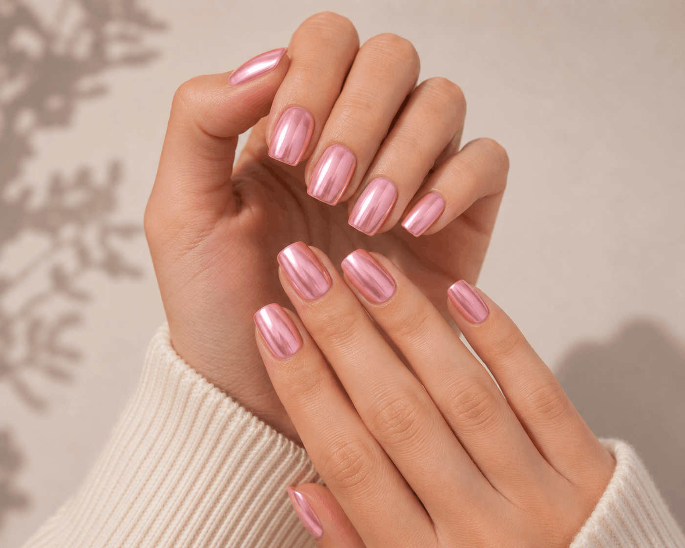 Chrome Pink Nägel 
